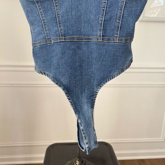 Denim Wildcat Mar Won’t Forget Bustier Bodysuit M - Picture 3 of 8